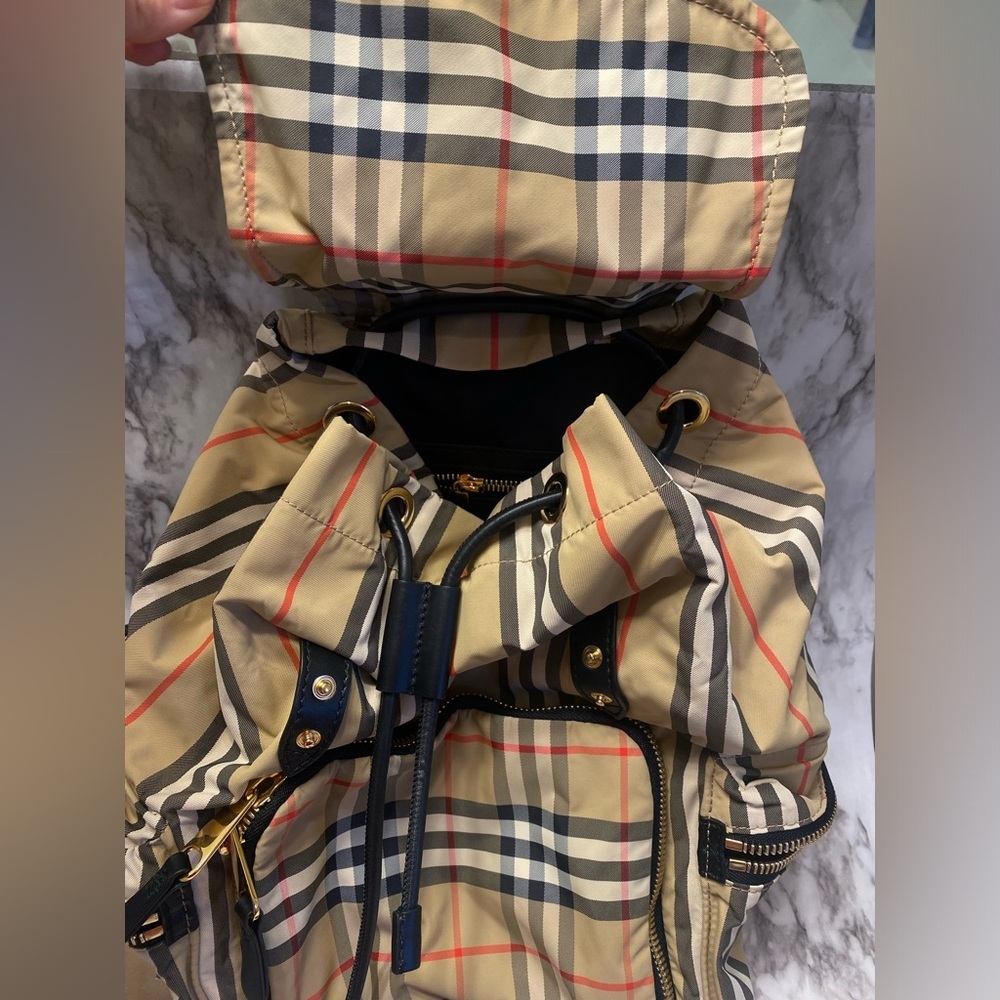 BURBERRY SMALL RUCKSACK BACKPACK NYLON BEIGE - Picture 8 of 10